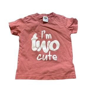 Unordinary Toddler Graphic Tee Kids Pink I'm Two Cute Birthday SIZE 2Y